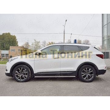 Пороги труба d42 вариант 1 РусСталь для Hyundai Santa Fe 2015-2018