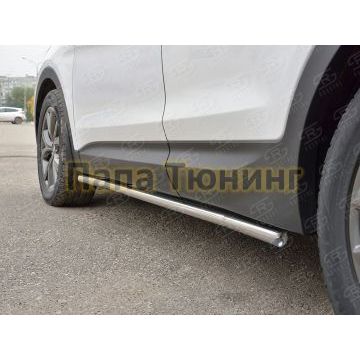 Пороги труба d42 вариант 3 РусСталь для Hyundai Santa Fe 2015-2018