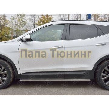 Пороги труба d42 вариант 3 РусСталь для Hyundai Santa Fe 2015-2018