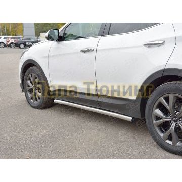 Пороги труба d57 вариант 2 РусСталь для Hyundai Santa Fe 2015-2018
