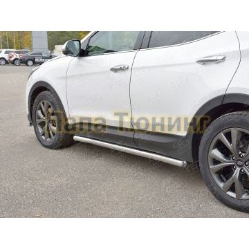 Пороги труба d57 вариант 3 РусСталь для Hyundai Santa Fe 2015-2018