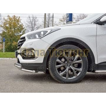 Защита передняя двойная 42-d42 РусСталь для Hyundai Santa Fe 2015-2018