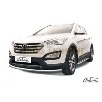Защита переднего бампера 57 мм Slitkoff для Hyundai Santa Fe 2012-2018 Защита переднего бампера 57 мм Slitkoff для Hyundai Santa Fe 2012-2018