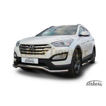 Защита передняя волна 57 мм Slitkoff для Hyundai Santa Fe 2012-2018 Защита передняя волна 57 мм Slitkoff для Hyundai Santa Fe 2012-2018