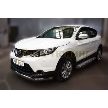Защита переднего бампера 60 мм ALFeco для Nissan Qashqai 2014-2019
