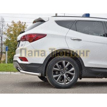 Защита задняя уголки d57 РусСталь для Hyundai Santa Fe 2015-2018