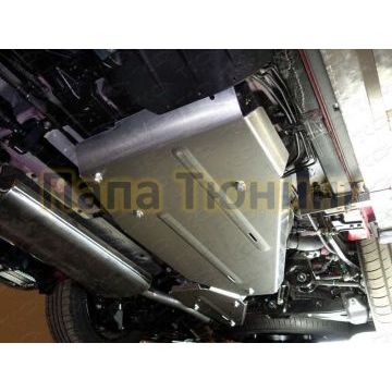 Защита бака (алюминий) 4мм ТСС для Hyundai Santa Fe (DM) 2012-2015/Hyundai Santa Fe Grand 2014-/2016-/Hyundai Santa Fe Premium (DM) 2015-2018