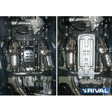Защита КПП алюминий 4 мм RIVAL для Lexus LX, V - 4,5d; 5.7 2015-/ Lexus LX, V - 5.7 2008-2015/Toyota Land Cruiser 200, V - 4.5d; 4.6 2015-2021/Toyota Land Cruiser 200, V - 4.5d; 4.7 2007-2015