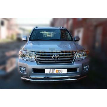 Защита передняя двойная 76-75х42 мм ALFeco для Toyota Land Cruiser 200 2012-
