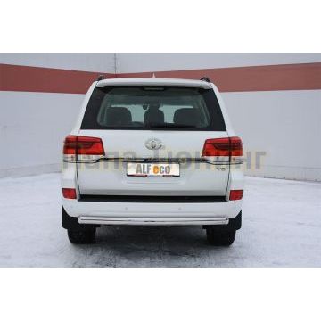 Защита заднего бампера овальная 75х42 мм ALFeco для Toyota Land Cruiser 200 2012-