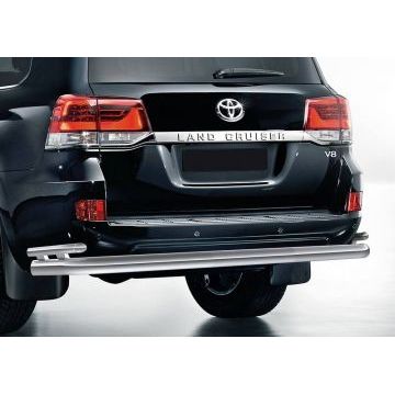 Защита заднего бампера двойная 76-42 мм Rival для Toyota Land Cruiser 200 2015-