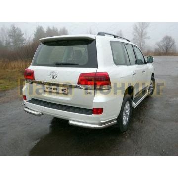 Защита задняя двойные уголки 76-42 мм ТСС для Toyota Land Cruiser 200 2015-
