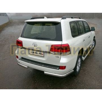 Защита задняя овальные уголки 75х42 мм ТСС для Toyota Land Cruiser 200 2015-