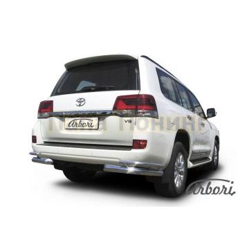 Защита задняя двойные уголки 76-42 мм Slitkoff для Toyota Land Cruiser 200 2015-