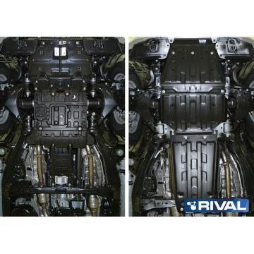 Защита картера Rival сталь 2 мм для Toyota Land Cruiser 200, V - 4.5d; 4.6; 4.7; Часть 1/Lexus LX, V - 4.5d; 5.7; Часть 1 2007-