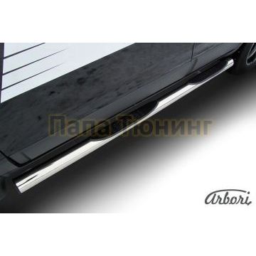 Пороги труба с накладками 76 мм Slitkoff для Chevrolet Captiva 2013-2016 Пороги труба с накладками 76 мм Slitkoff для Chevrolet Captiva 2013-2016