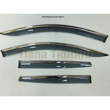 Дефлекторы окон с нержавеющим молдингом OEM Tuning для Hyundai Tucson 2015-