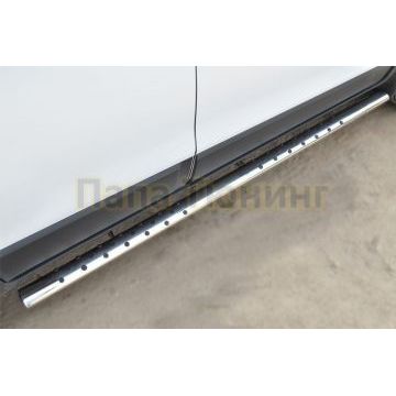 Пороги труба овальная с проступью 75х42 мм РусСталь для Chevrolet Captiva 2013-2016 Пороги труба овальная с проступью 75х42 мм РусСталь для Chevrolet Captiva 2013-2016