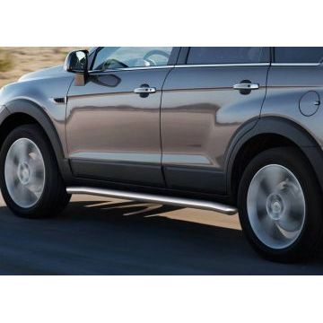 Защита штатных порогов 57 мм Rival для Chevrolet Captiva 2011-2016