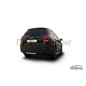 Защита заднего бампера короткая 57 мм Slitkoff для Chevrolet Captiva 2013-2016