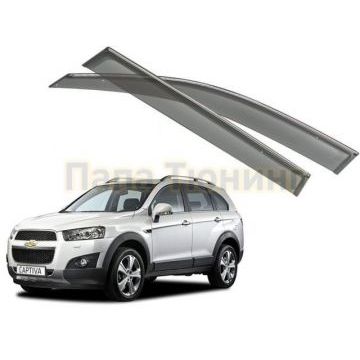 Дефлекторы окон с хромированным молдингом OEM Tuning для Chevrolet Captiva 2006-2013