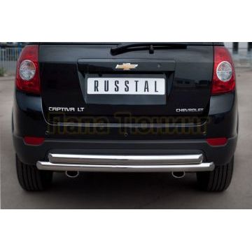 Защита заднего бампера двойная d57-d57 РусСталь для Chevrolet Captiva 2011-2013