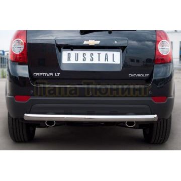 Защита заднего бампера d57 дуга РусСталь для Chevrolet Captiva 2011-2013