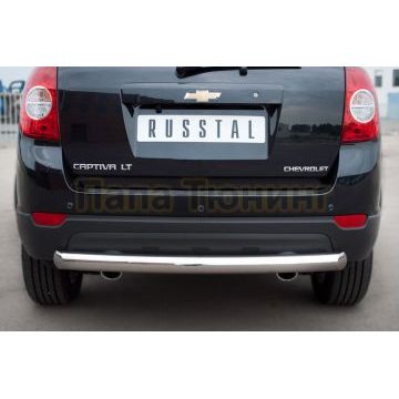 Защита заднего бампера d76 дуга РусСталь для Chevrolet Captiva 2011-2013