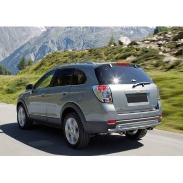Защита заднего бампера двойная 57-42 мм Rival для Chevrolet Captiva 2011-2013