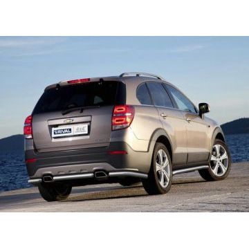 Защита заднего бампера короткая 57 мм Rival для Chevrolet Captiva 2011-2013