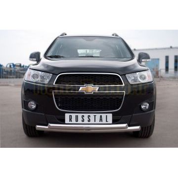 Защита передняя двойная d57-63 дуга РусСталь для Chevrolet Captiva 2011-2013 Защита передняя двойная d57-63 дуга РусСталь для Chevrolet Captiva 2011-2013