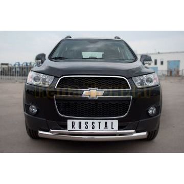 Защита передняя двойная d76-d42 дуга РусСталь для Chevrolet Captiva 2011-2013 Защита передняя двойная d76-d42 дуга РусСталь для Chevrolet Captiva 2011-2013