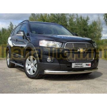 Защита передняя овальная 75х42 мм ТСС для Chevrolet Captiva 2011-2013