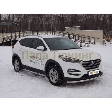 Пороги труба 60 мм ALFeco для Hyundai Tucson 2015-2021