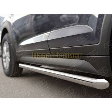 Пороги труба d57 вариант 1 РусСталь для Hyundai Tucson 2015-2021