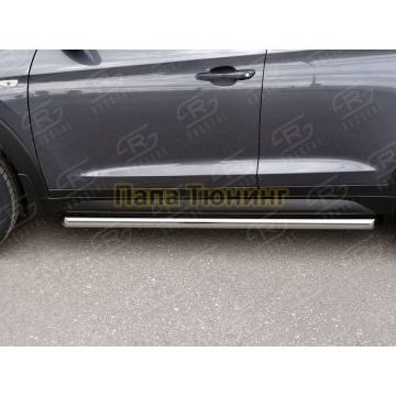 Пороги труба d57 вариант 1 РусСталь для Hyundai Tucson 2015-2021