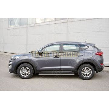 Пороги труба d57 вариант 1 РусСталь для Hyundai Tucson 2015-2021