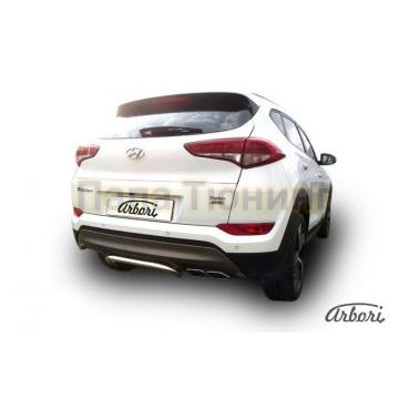 Защита заднего бампера скоба 42 мм на 4х4 Slitkoff для Hyundai Tucson 2015-2018 Защита заднего бампера скоба 42 мм на 4х4 Slitkoff для Hyundai Tucson 2015-2018