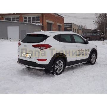 Защита заднего бампера 60 мм ALFeco для Hyundai Tucson 2015-2021