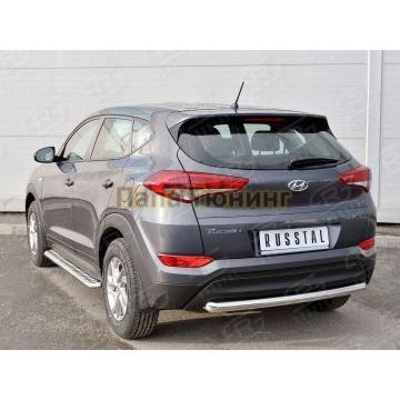 Защита заднего бампера d57 РусСталь для Hyundai Tucson 2015-2021