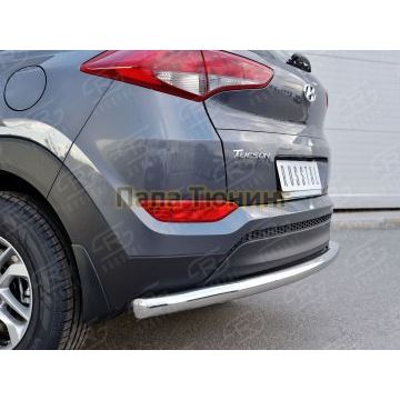 Защита заднего бампера d57 секции РусСталь для Hyundai Tucson 2015-2021