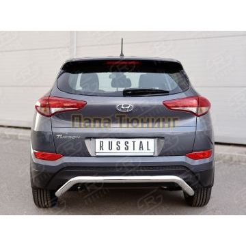 Защита заднего бампера волна под машину d57 РусСталь для Hyundai Tucson 2015-
