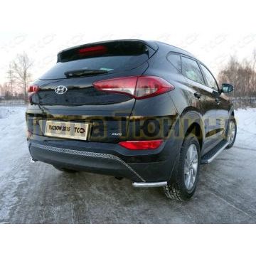 Защита задняя уголки 42 мм ТСС для Hyundai Tucson 2015-2018