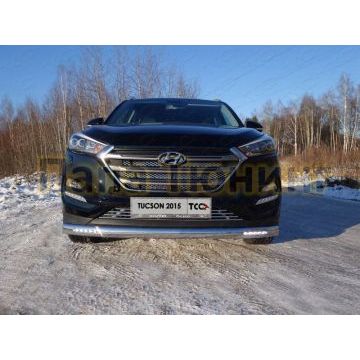 Накладка решётки радиатора 12 мм ТСС для Hyundai Tucson 2015-2018 Накладка решётки радиатора 12 мм ТСС для Hyundai Tucson 2015-2018