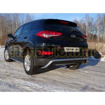 Защита заднего бампера кенгурин 60 мм ТСС для Hyundai Tucson 2015-2018