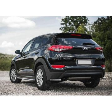 Защита задняя уголки 57 мм кроме HighTech Rival для Hyundai Tucson 2015-2018