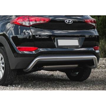 Защита заднего бампера скоба 57 мм кроме HighTech Rival для Hyundai Tucson 2015-2018