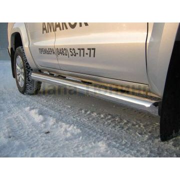 Пороги труба 76 мм вариант 1 РусСталь для Volkswagen Amarok 2010-2012