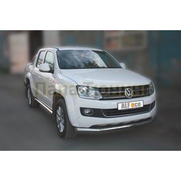 Пороги труба 76 мм ALFeco для Volkswagen Amarok 2010-2016