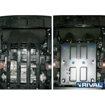 Защита картера алюминий 4 мм RIVAL для Volkswagen Amarok, V - 2.0d; 3.0d; установка только на а/м со штатной защитой 2016-